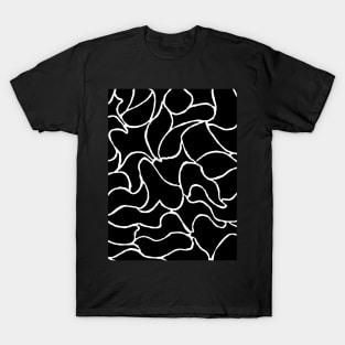 black and white doodle pattern T-Shirt